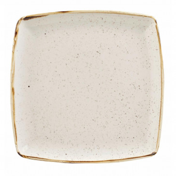 Churchill Stonecast Deep Square Plates Barley White 260mm