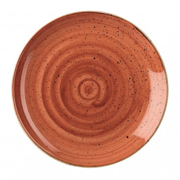 Churchill Stonecast Round Coupe Plates Spiced Orange 200mm