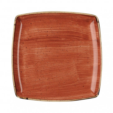 Churchill Stonecast Deep Square Plates Spiced Orange 260mm