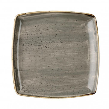 Churchill Stonecast Deep Square Plates Peppercorn Grey 260mm