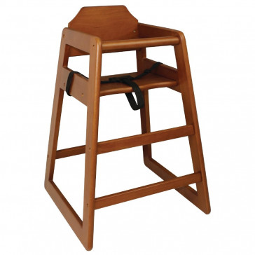 Bolero Wooden Highchair Dark Wood Finish