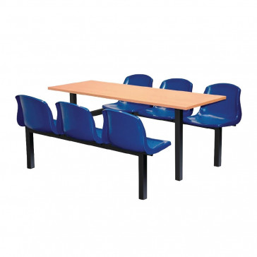 Bolero Six Seater Side Access Canteen Unit Beech and Blue