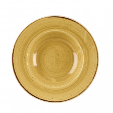 Churchill Stonecast Round Wide Rim Bowls Mustard Seed Yellow 240mm