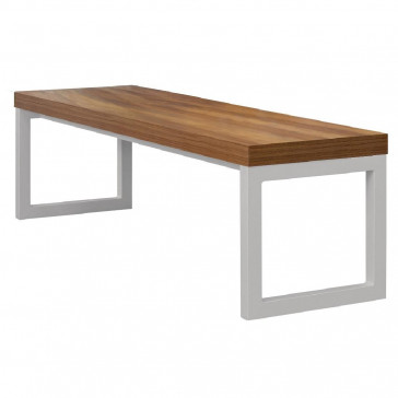 Bolero Dining Bench Walnut Effect with Silver Frame 6ft