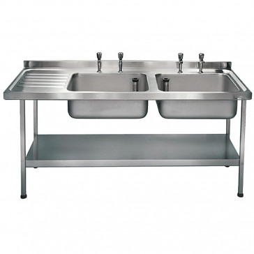 Franke Sissons Stainless Steel Sink Double Right Hand Bowl 1800x650mm