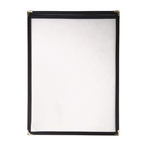 American Style Menu Holder Two Card Black A4