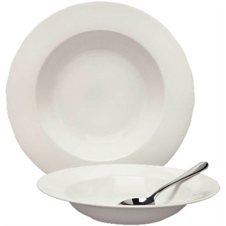 Elia Glacier Fine China Rimmed Pasta Bowls 240mm