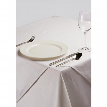 White Square Polycotton Tablecloth 35in