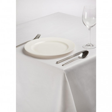 Rectangular Polycotton Tablecloth White 54 x 70in