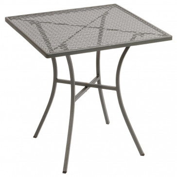 Bolero Grey Steel Patterned Square Bistro Table 700mm