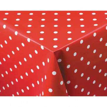 PVC Polka Dot Tablecloth Red 54 x 90in