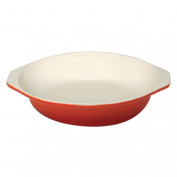 Vogue Orange Round Cast Iron Gratin Dish 400ml