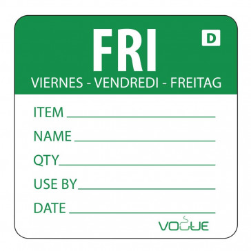 Vogue Dissolvable Day of the Week Labels Friday