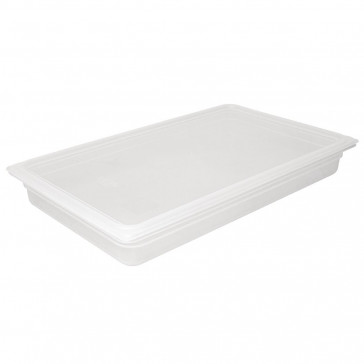 Vogue Polypropylene 1/1 Gastronorm Container with Lid 100mm