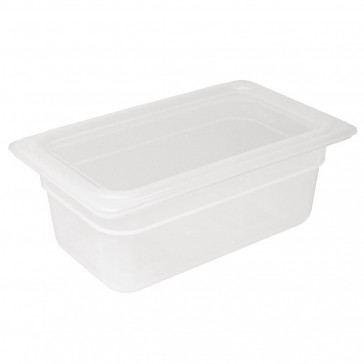 Vogue Polypropylene 1/4 Gastronorm Container with Lid 100mm