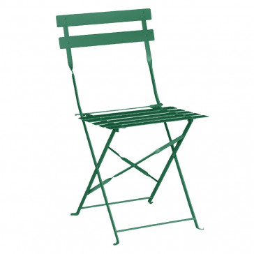 Bolero Pavement Style Steel Chairs Garden Green (Pack of 2)