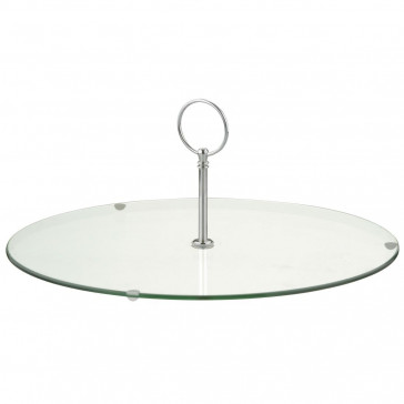 Glass Cheese Platter with Handle