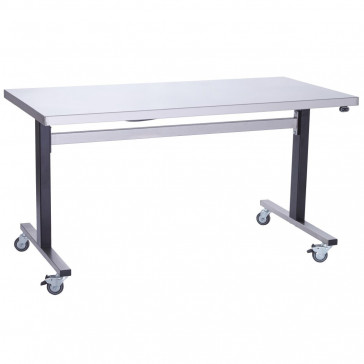 Parry Stainless Steel Adjustable Height Table Wide Manual Mobile 1500mm