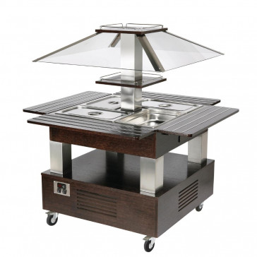 Roller Grill Chilled Salad Bar Square Dark Wood