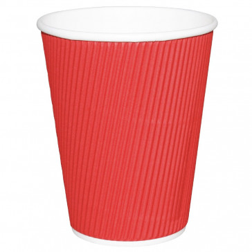 Fiesta Takeaway Coffee Cups Ripple Wall Red 225ml x25