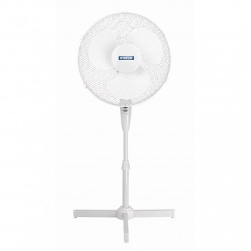 Status 16" Oscillating White Stand Fan