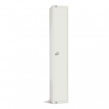 Elite Single Door Camlock Locker White
