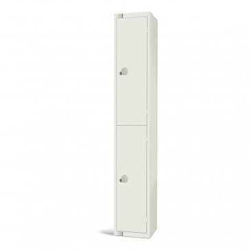 Elite Two Door Camlock Locker White
