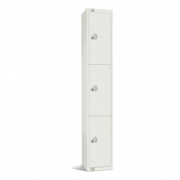 Elite Three Door Padlock Locker White