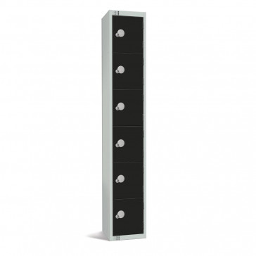 Elite Six Door Padlock Locker Black