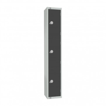 Elite Three Door Camlock Locker Graphite Grey