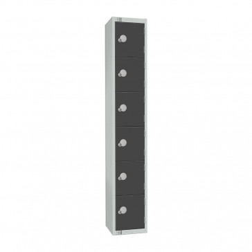 Elite Six Door Camlock Locker Graphite Grey