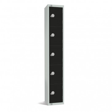 Elite Five Door Padlock Locker Black