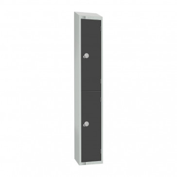 Elite Two Door Camlock Locker with Sloping Top Graphite Grey