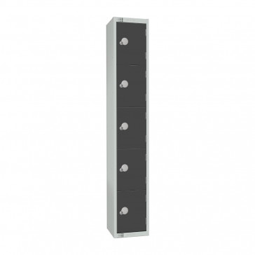 Elite Five Door Padlock Locker Graphite Grey