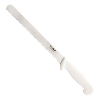 Hygiplas Serrated Slicer White 25.5cm