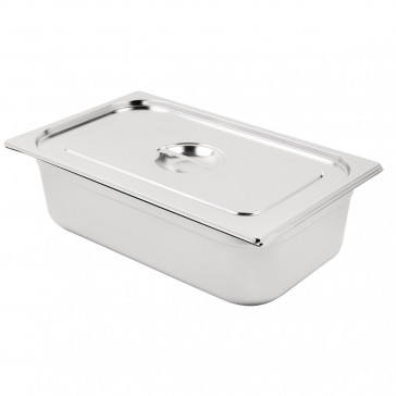 Vogue Stainless Steel 1/1 Gastronorm Pan with Lid