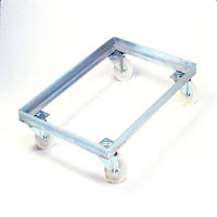 Rubber 2 Fixed 2 Swivel Trolley to suit 762x457 size trays