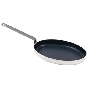 Vogue Non Stick Aluminium Oval Frying Pan 400mm