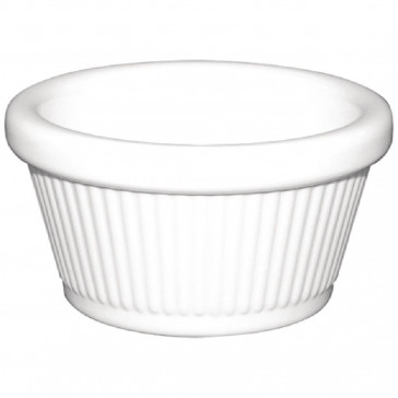 Kristallon Melamine Fluted Ramekins White 89mm