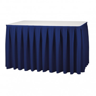 Dark Blue Table Skirting - Boxpleat Style