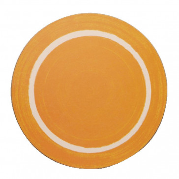 Round Casual Yellow Dining Mat