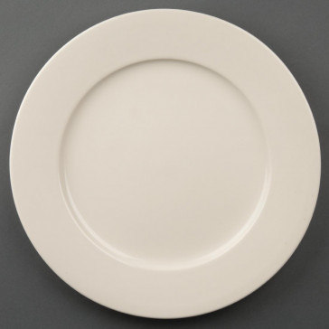 Olympia Ivory Wide Rimmed Plates 280mm