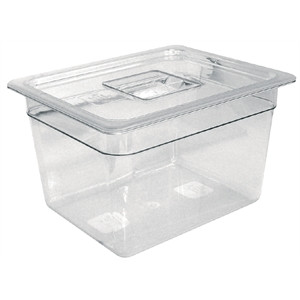 Vogue Polycarbonate 1/4 Gastronorm Container 65mm Clear