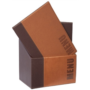 Securit Contemporary Menu Holder Set A4 Brown