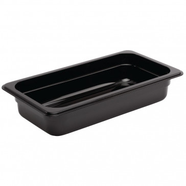 Vogue Polycarbonate 1/3 Gastronorm Container 65mm Black