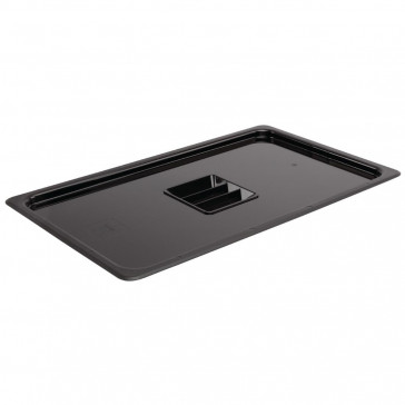 Vogue Polycarbonate 1/1 Gastronorm Lid Black