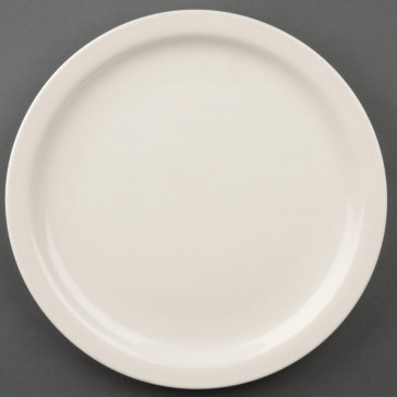 Olympia Ivory Narrow Rimmed Plates 255mm