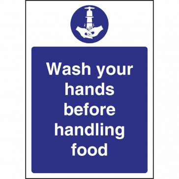 Vogue Wash hands Before Handling Food Sign