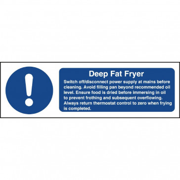 Vogue Deep Fat Fryer Safety Sign