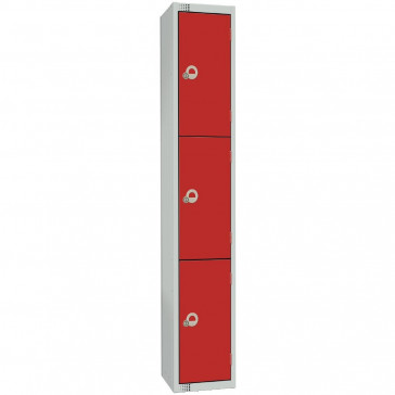 Elite Four Door Padlock Locker with Sloping Top Red